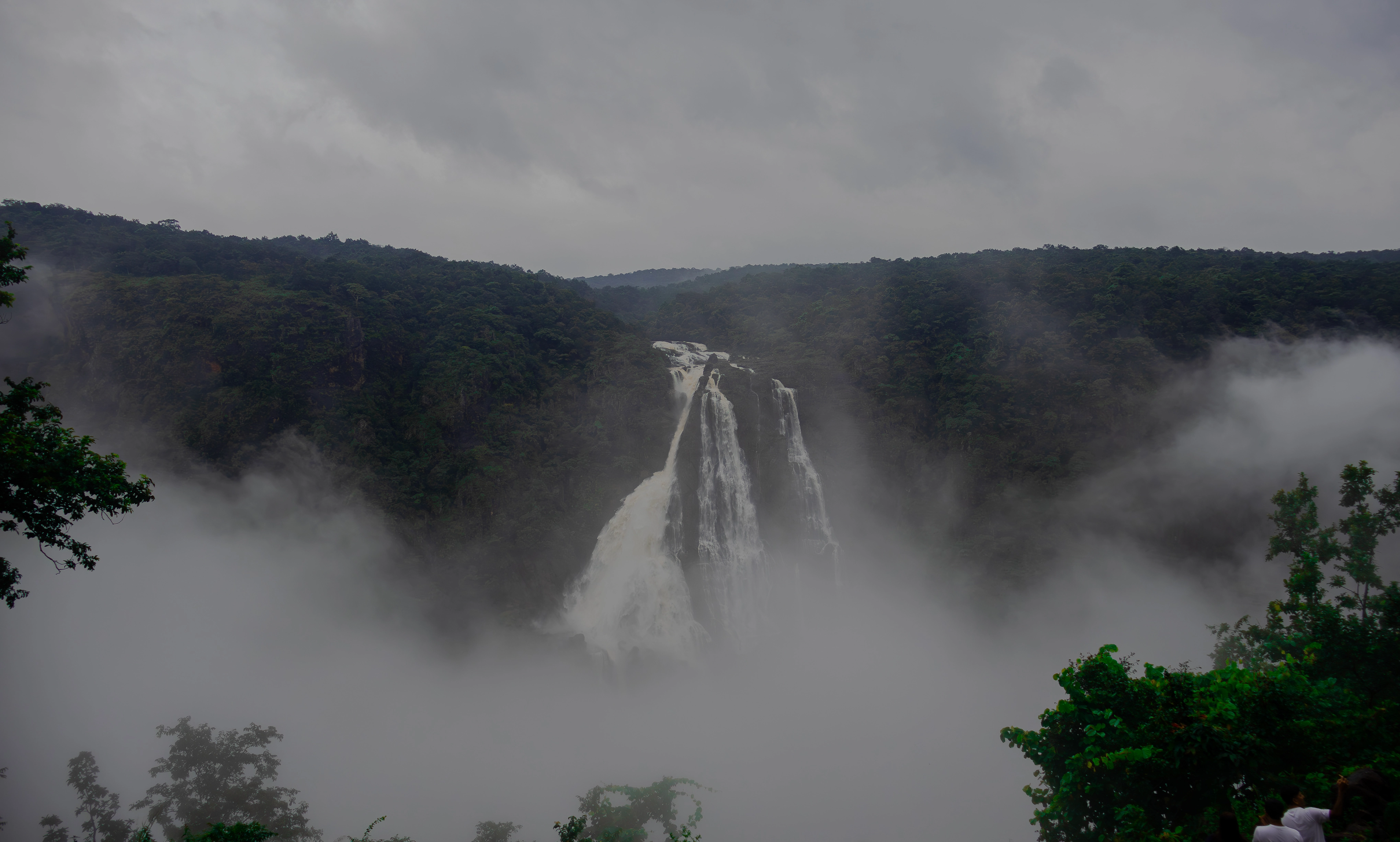 Scenic waterfall surrounded by dense forest in Similipal